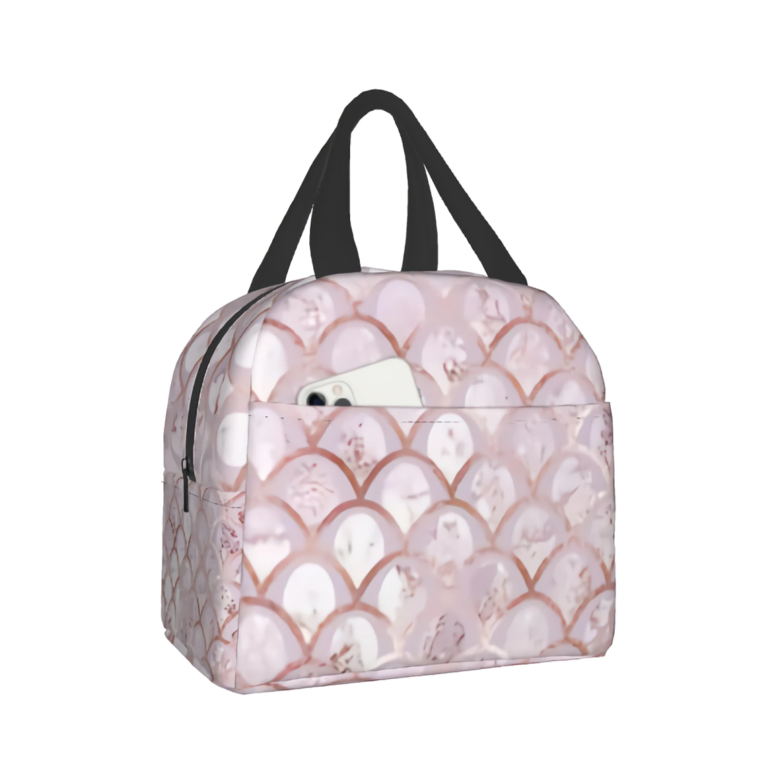 

Mermaid Insulated Lunch Bag Leakproof Cooler Ocean Sea Fish Scale Mermaid Sequin Lunch Box Reusable Thermal Bento Tote Bag