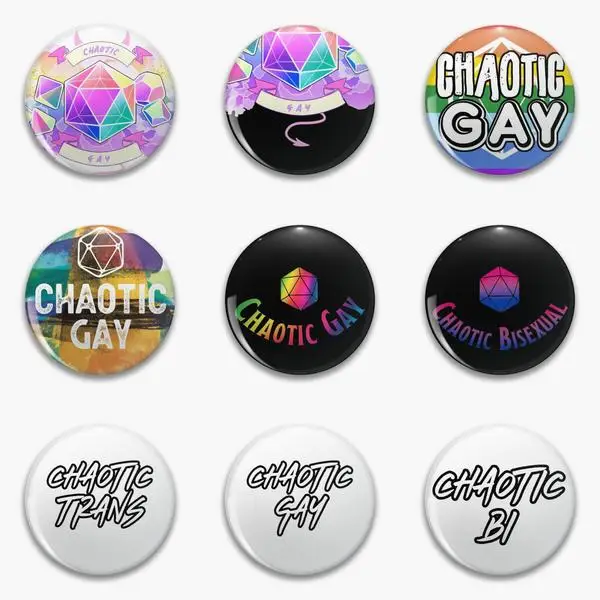 

Lgbt Rpg Chaotic Gay Shirt Soft Button Pin Customizable Lover Creative Collar Metal Fashion Clothes Lapel Pin Hat Jewelry Decor