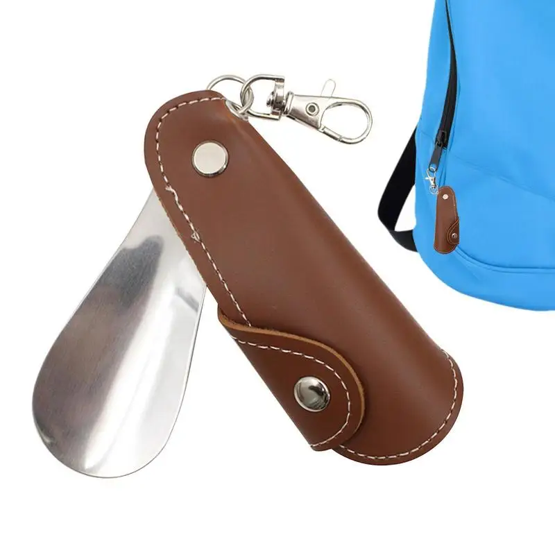 Keychain Small Stainless Steel Shoehorn Portable Slip-on Shoes Helper For Seniors Kids Men Women