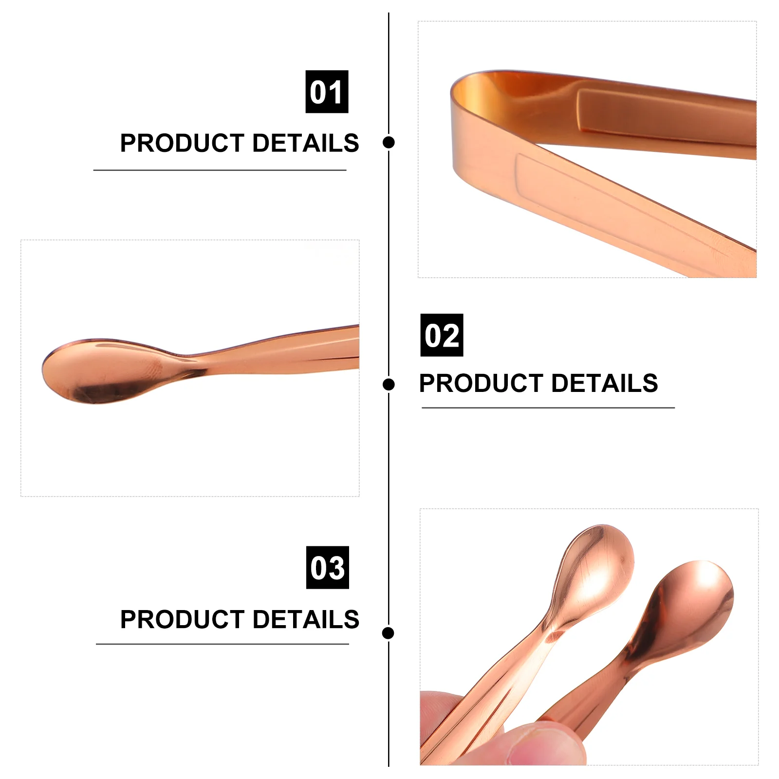 Маленькие щипцы из розового золота зажим для льда нержавеющей стали кубики