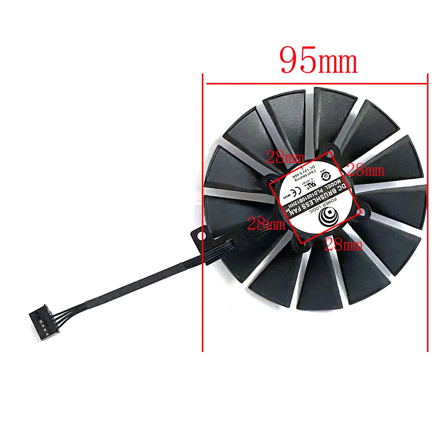 95 мм 6PIN FDC10U12D9-C PLD10010B12HH RTX2060 вентилятор графического процессора для ASUS PH-GTX 1660Ti GTX 1660