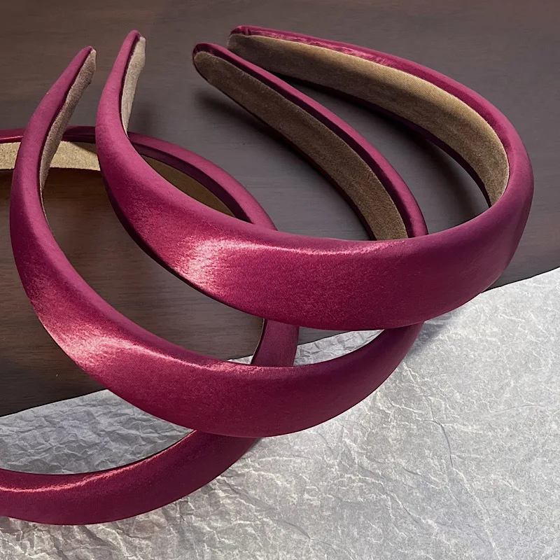 

Повязка на голову женская с мягкой шелковой подкладкой, однотонный обруч с губкой, аксессуар для волос в Корейском стиле, Ins