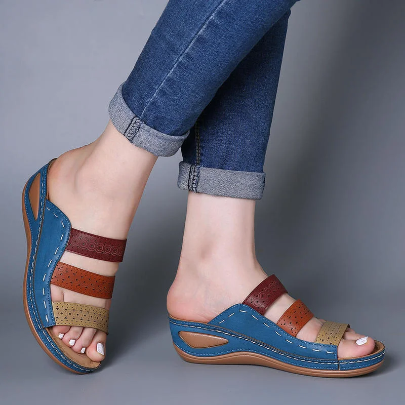 

Women Sandals Summer Ladies Shoes Fashion Mixde Colors Slippers Women's Wedges Retro Shoes Woman Slides Big Size 34-44