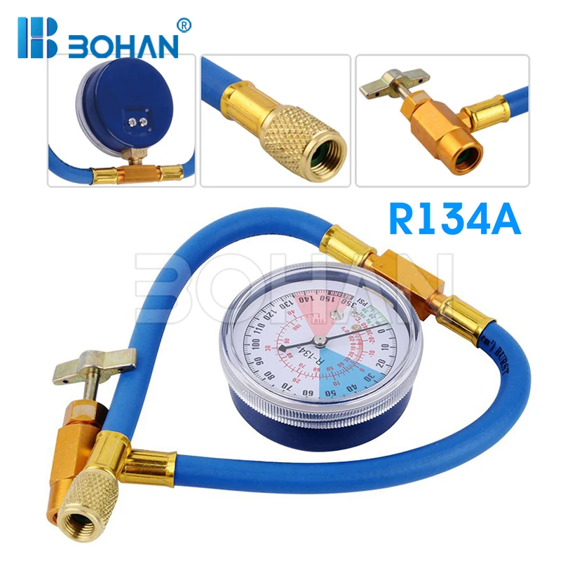 Car Air Conditioner Tools Freon R134a Air Conditioning Recharge Measuring Hose Gauge Refrigerante Open Valve Charging Pipe
