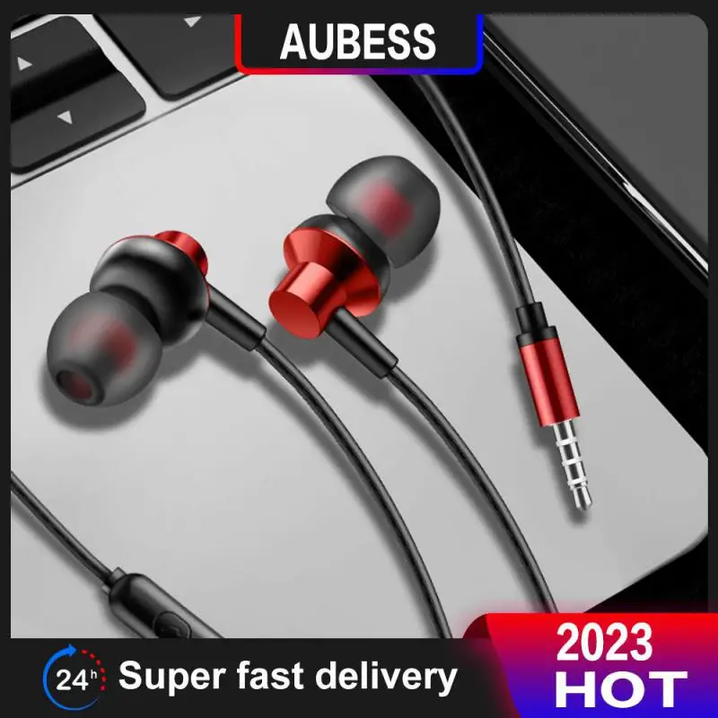 

New Adjustable Music Headphones In-ear Earpiece With Mic Headphones For Samsung Metal High Quality Sport Earphones Subwoofer