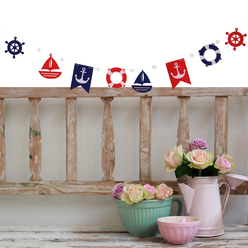 

Banner Nautical Party Decorations Garland Banners Theme Anchor Ocean Sailing Bunting Yacht Sailboat Ornaments Coastal Door