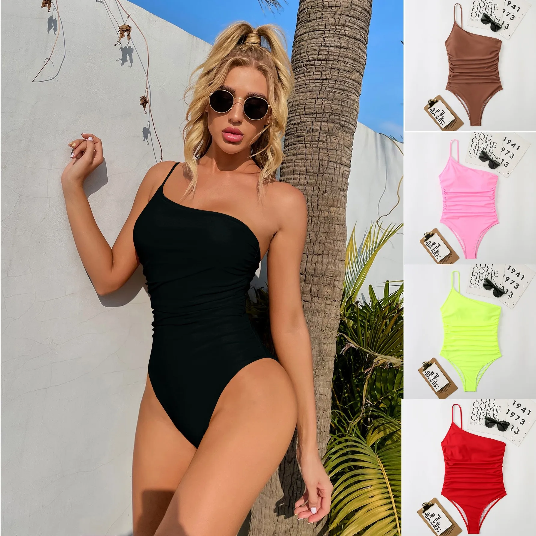 

Женский слитный купальник 2022 года, сексуальные стринги, однотонный купальник пуш-ап с открытой спиной, бразильский Монокини, боди, купальный костюм