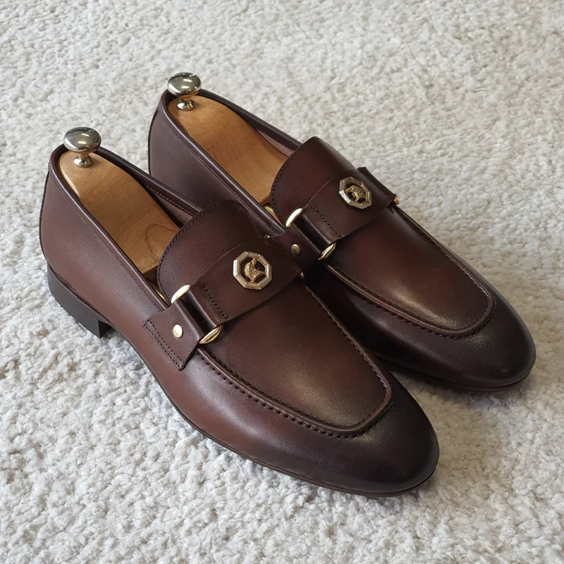 

Big Size 38-48 Brown Men Daily Loafers Shoes Square Toe Slip-On Business Men Dress Sheos Zapatos De Vestir Hombre