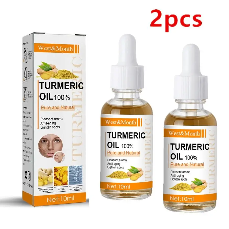 

2PCS 10ml Turmeric Essential Oil Organic Tumeric Oil For Dark Spots 100 Pure And Natural Therapeutic Grade Essential Oil Tumeric