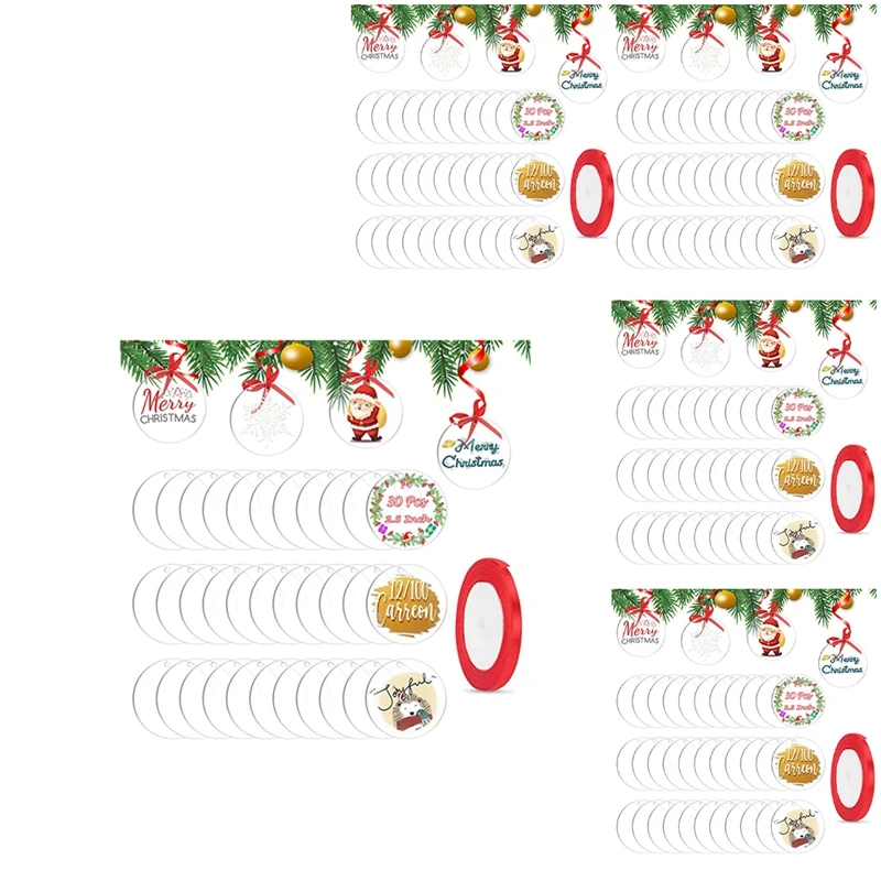 

30 шт., акриловые круглые пустые кольца для ключей с отверстием, акриловые, толщиной 0,080 дюйма, 1/12 дюйма для акриловой Красной ленты на Рождест...