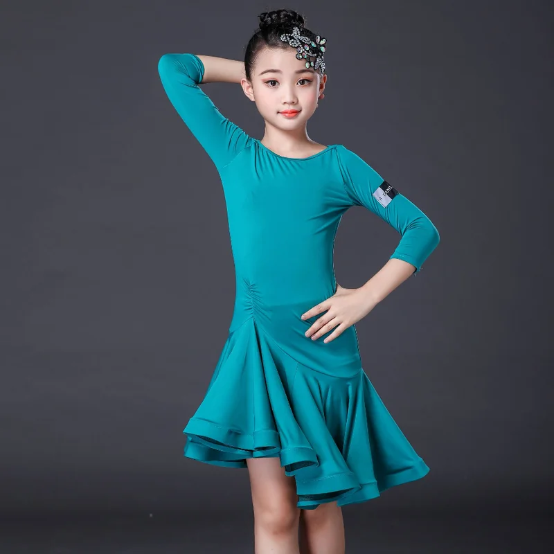 

2022 Latin Dance Dress for Girls Kids Ballroom Rumba Samba Children Latin Dancing clothing Salsa Tango Competition Constume