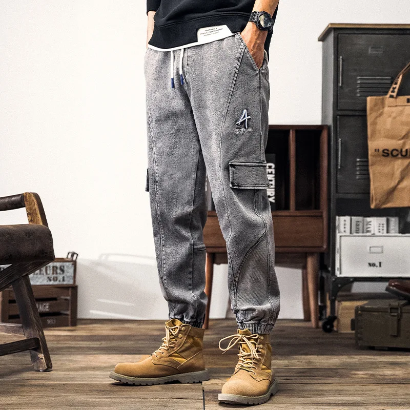 

Новинка 2022, джинсы, мужские Модные свободные зауженные брюки, женские повседневные брюки, мужские повседневные шаровары, спортивные брюки