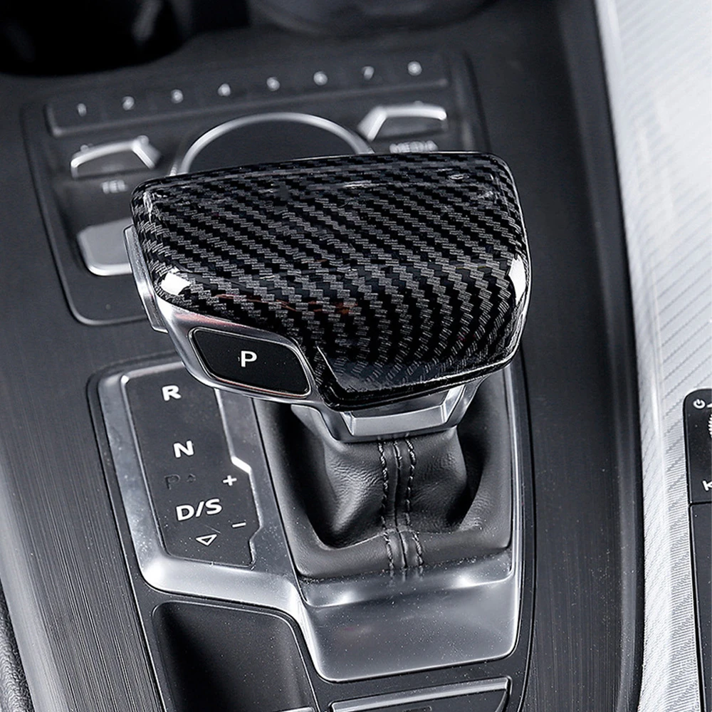 

Car Console Gear Shift Handle Head Frame Cover For Audi A4 B9 A5 Q5 FY Q7 4M Car Sticker Carbon Fiber Auto Texture Decor
