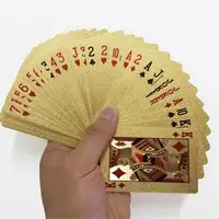 24K Gold Playing Cards Plastic Poker Game Deck Foil Pokers pack Magic Cards Waterproof Card Gift Collection Gambling Board Game 1