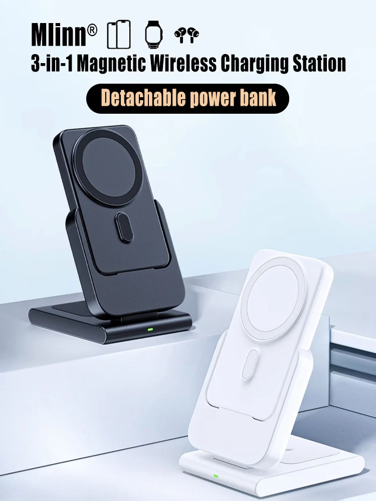 Внешний аккумулятор MagSafe 3 в 1, магнитный, 5000 мАч, для Apple Watch (art.: 3920c22aefe98) - 3920c22aefe98