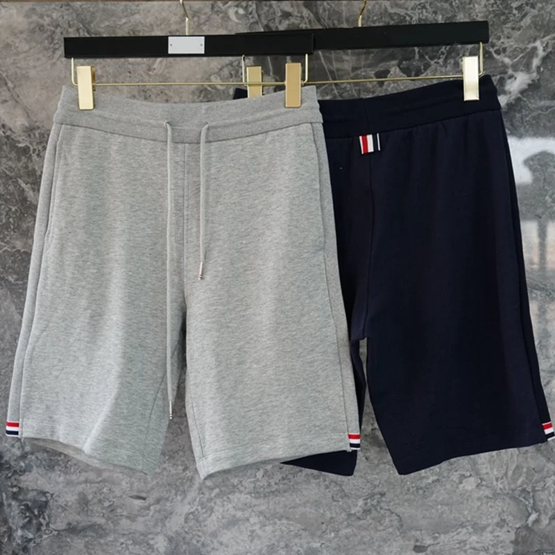 Man's Short Summer Jeans New Fashion Striped Design High Quality Jogger Solid Color Fitness Breathable Shorts Trousers Pants Man