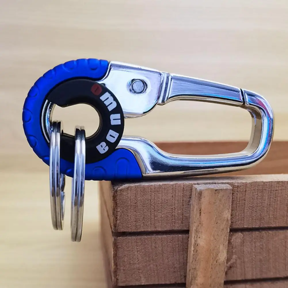 

Hiking Key Ring Durable Metal Carabiner Keychain with Dual Rings for Outdoor Sports Anti-lost Key Fob Holder for Hiking Climbing