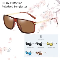rectangular anti glare anti uv polarized sunglasses 6104