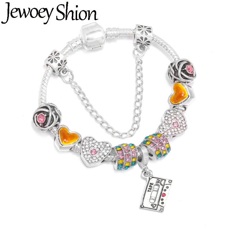 Цепочка с бусинами в форме сердца магнитной лентой подвески сделай сам брендовый