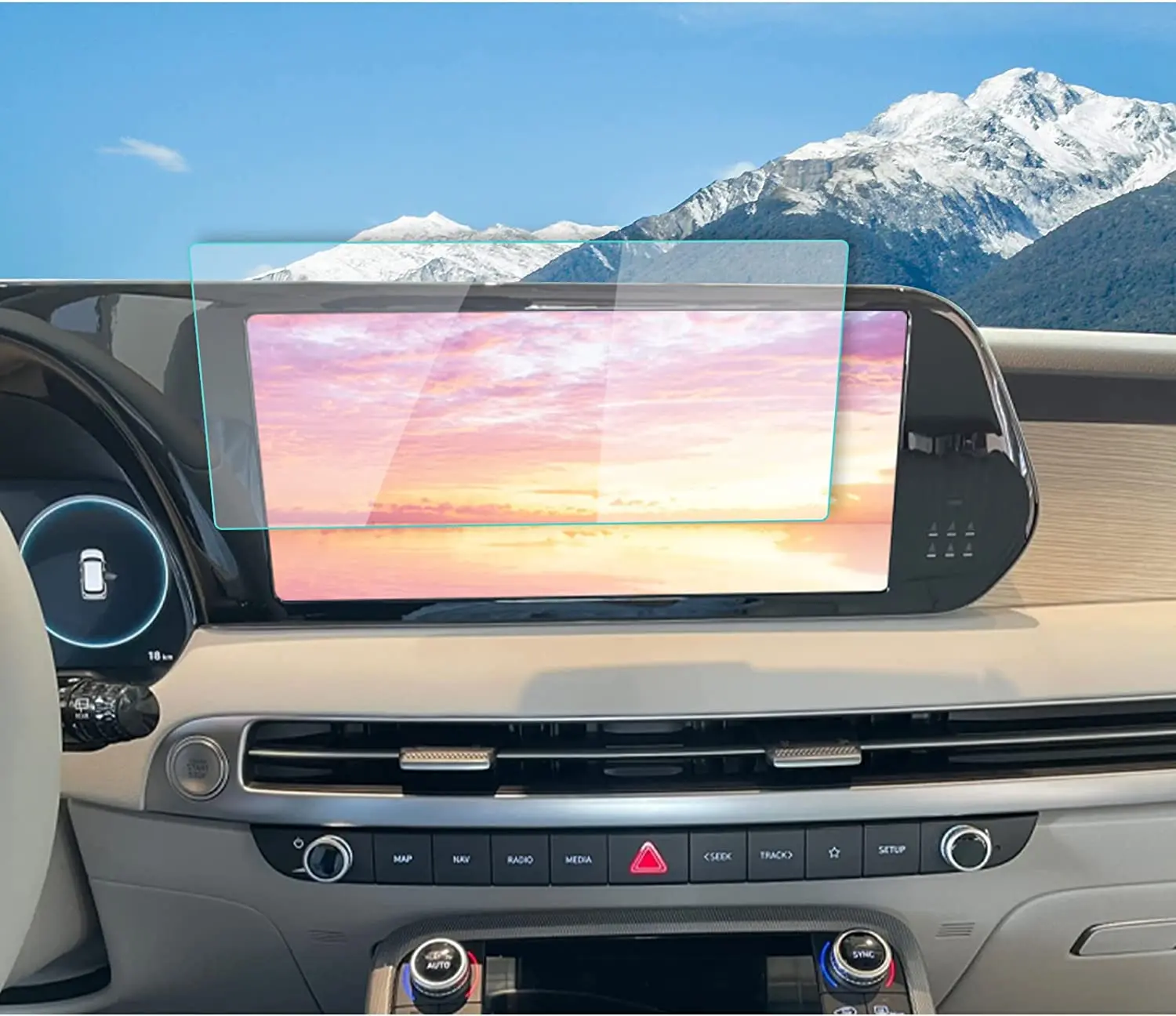 

For 2023 Hyundai Palisade Touch Screen Car Display Navigation Screen Tempered Glass Protector Film
