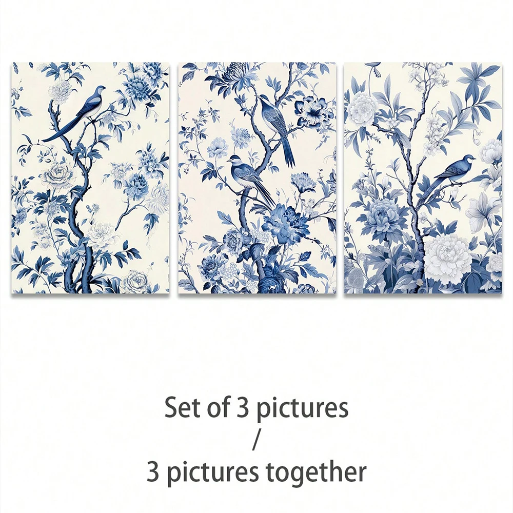 

Набор из 3 постеров в китайском стиле на хлопковом холсте