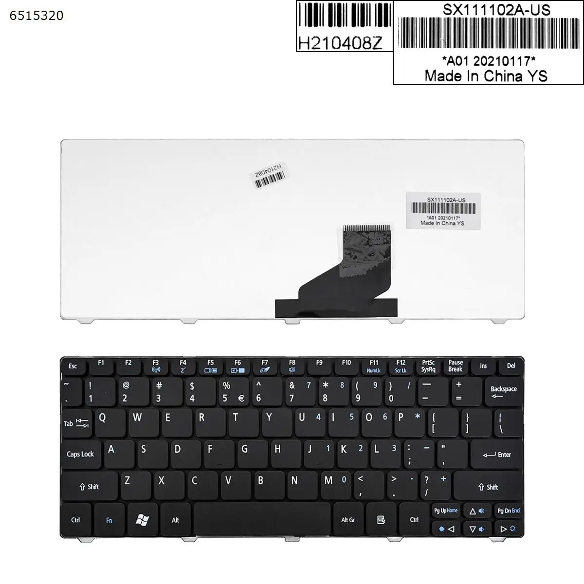 

US Laptop Keyboard for ACER 532H 521 522 533 D255 D255E LT21 SE SE2 SE3 E E2 E3 350 355 EM355 EM350 D257 D260 BLACK