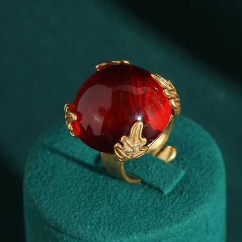 LOVE GREEN LIVE GREEN Регулируемое кольцо-куб с ледяной красной глазурью