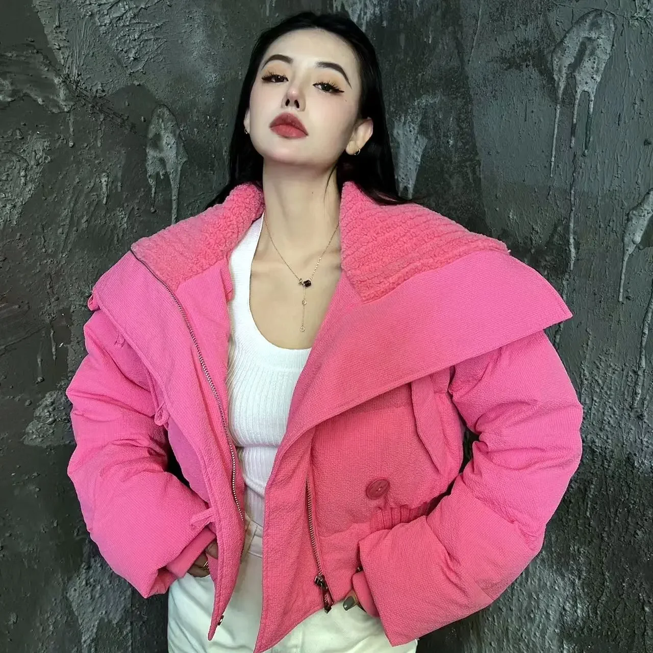 

Укороченные парки, пуховые куртки, пальто, женская осенне-зимняя повседневная трикотажная верхняя одежда на молнии, пальто, женская теплая пуховая верхняя одежда с подкладкой, 2023