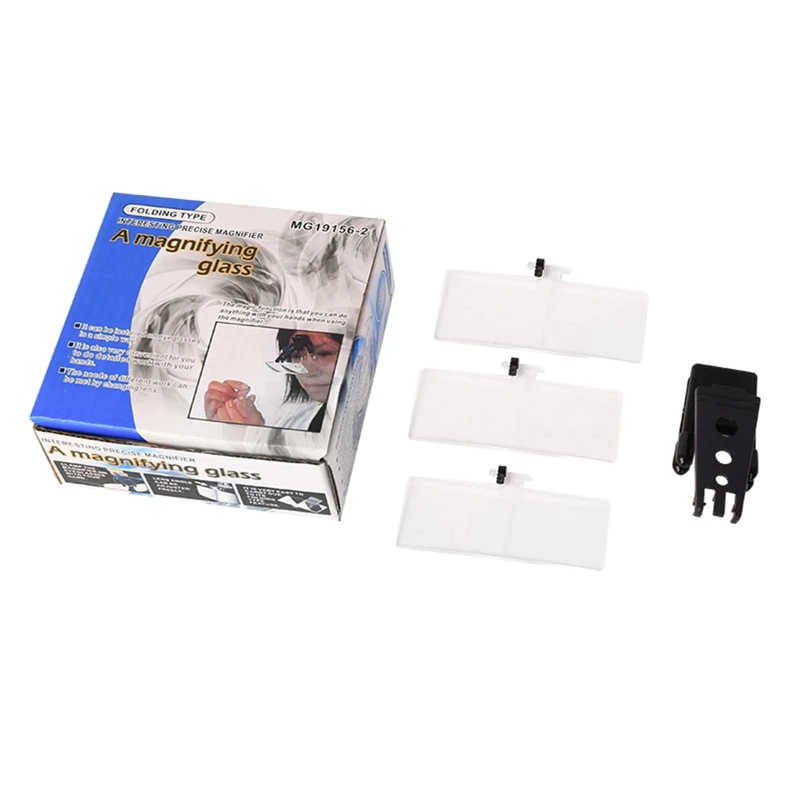 

1.5X 2.5X 3.5X Magnifying Glass Clip Hands Free Magnification Clip On Glasses New
