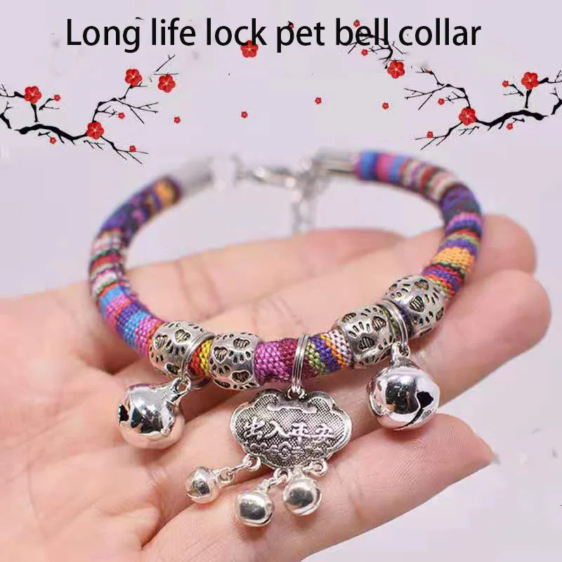 

Pet Longevity Lock necklace cat collar. Puppy collar bell ornament