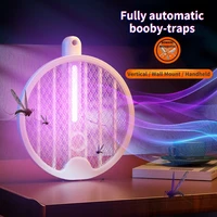 4 in1 rotary folding electric mosquito swatter mosquito killer lamp usb recharge fly bug zapper mute insect trap