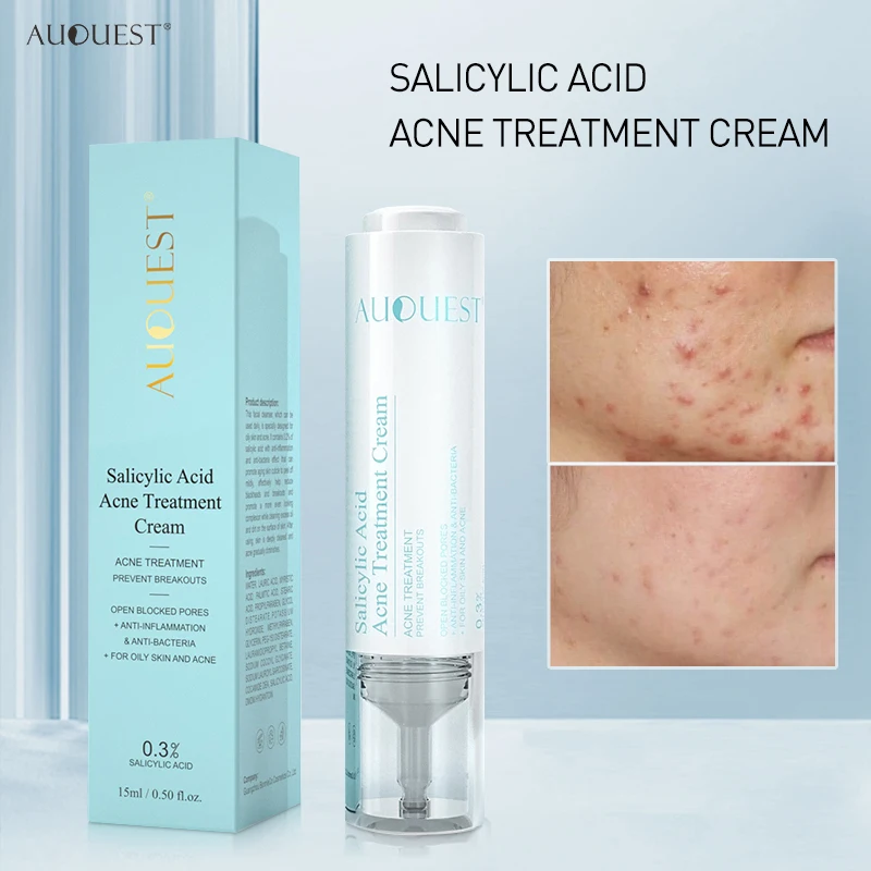 

AUQUEST Salicylic Acid Acne Cream Face Against Blackheads Repair Sensitive Skin Lotion Pimple Mark Remedy Removal Cream