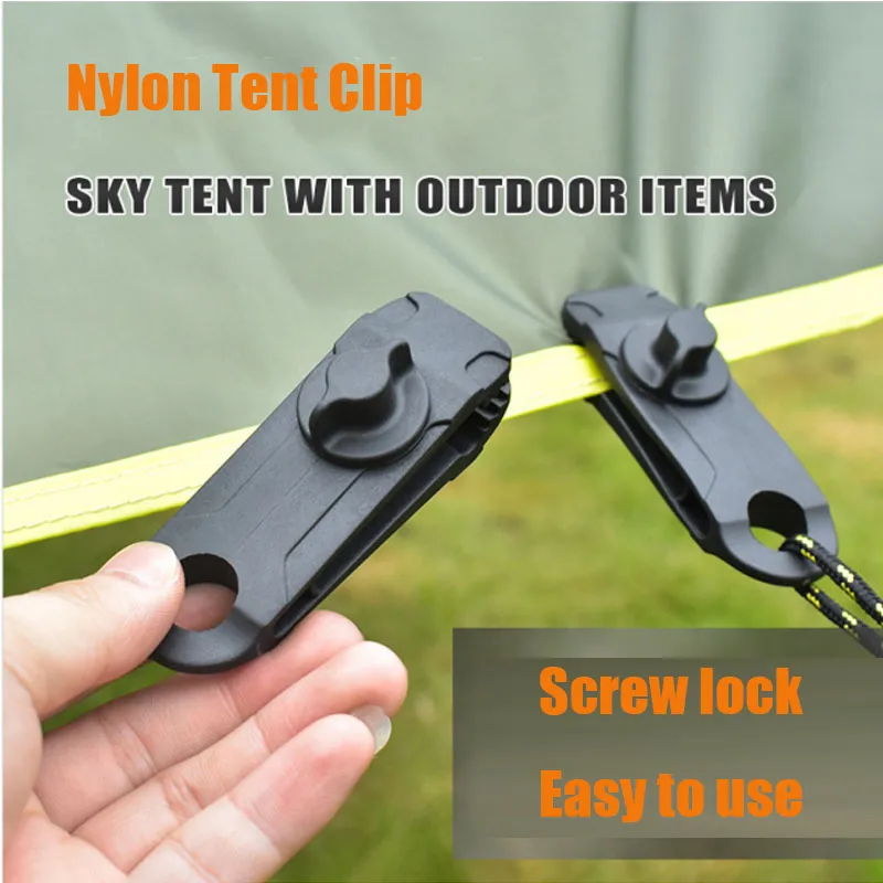 

10PCS Tarpaulin LargeClip Tent Canopy Clip Buckle Outdoor Wind Rope Clamps Reusable Awning Mountaineering Camping Accessories