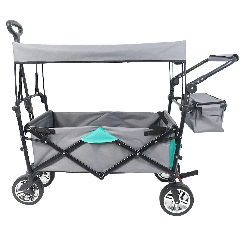 Custom Color Kids Baby Wagon Outdoor Folding Camping Beach Garden Delivery Stroller Wagons with Canopy