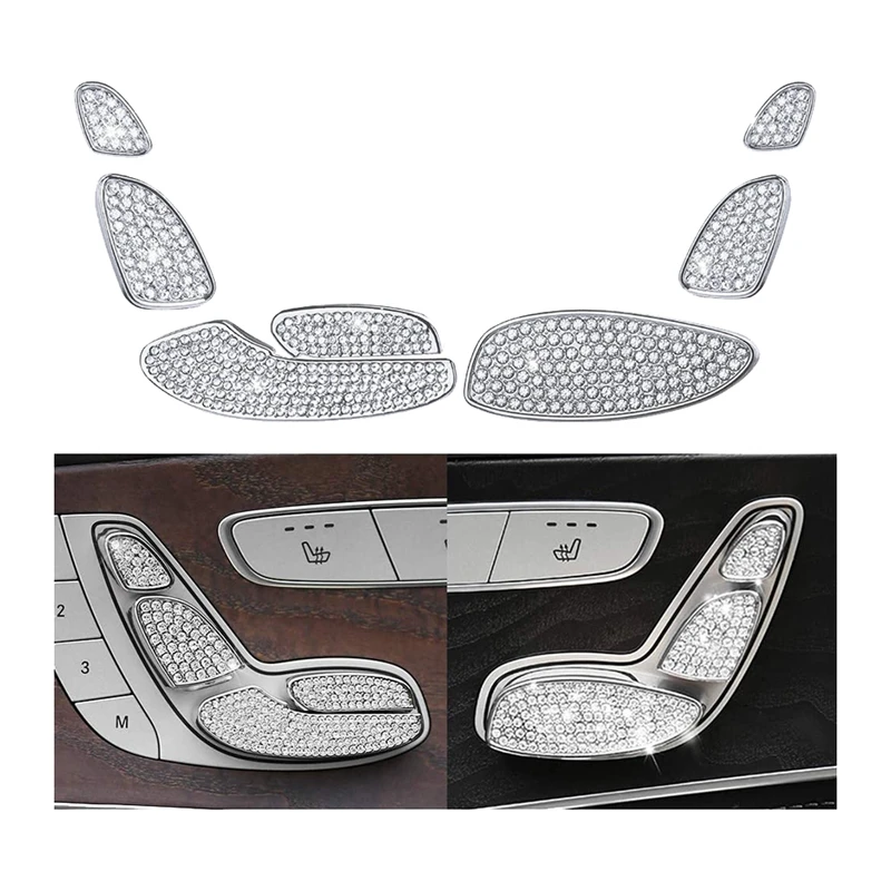 

Чехол для кнопки регулировки автомобильного сиденья, Алмазное украшение интерьера для Mercedes Benz W205 X253 C253 C GLC Class