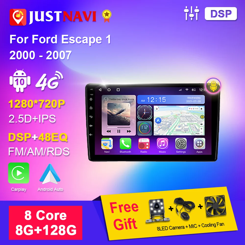 

JUSTNAVI Android Multimedia for Ford Escape 1 2000 - 2007 Car Radio Autoradio Stereo Navigation GPS Carplay Video Audio Player