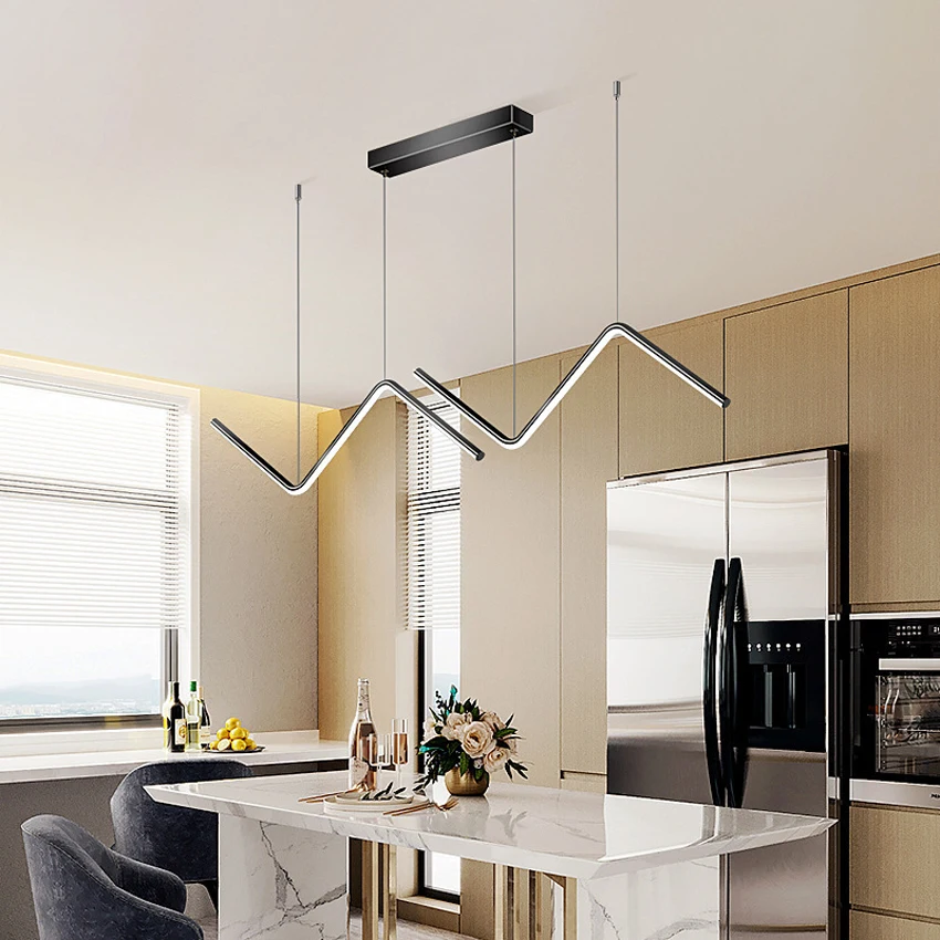 

Modern Led Chandelier Lamp For Kitchen Dining Room Minimalist Design Home Decor Creative Restaurant Suspension Light Fixture