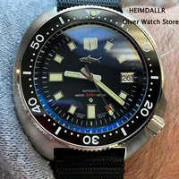 heimdallr mens abalone 6105 wristwatch 44mm black dial sapphire ceramic bezel nh35 automatic movement 200m waterproof c3 lume