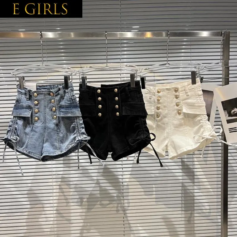 

Женские джинсовые шорты J GIRLS, джинсовые шорты с завышенной талией и боковыми пуговицами, весна-лето 2022