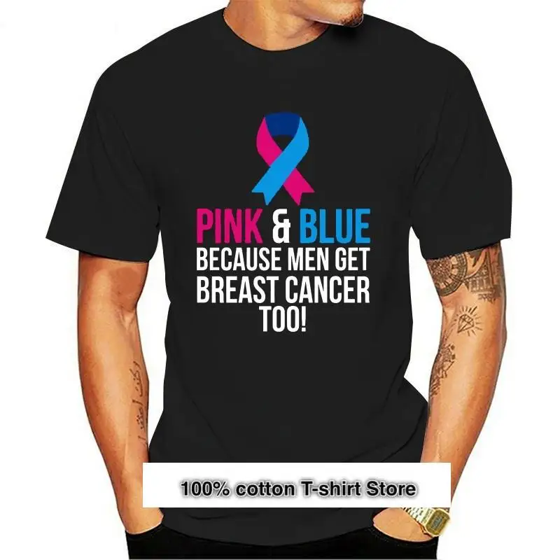 

Camiseta rosa y azul para hombres y mujeres, camisa para hombres que tienen cáncer de mama, también