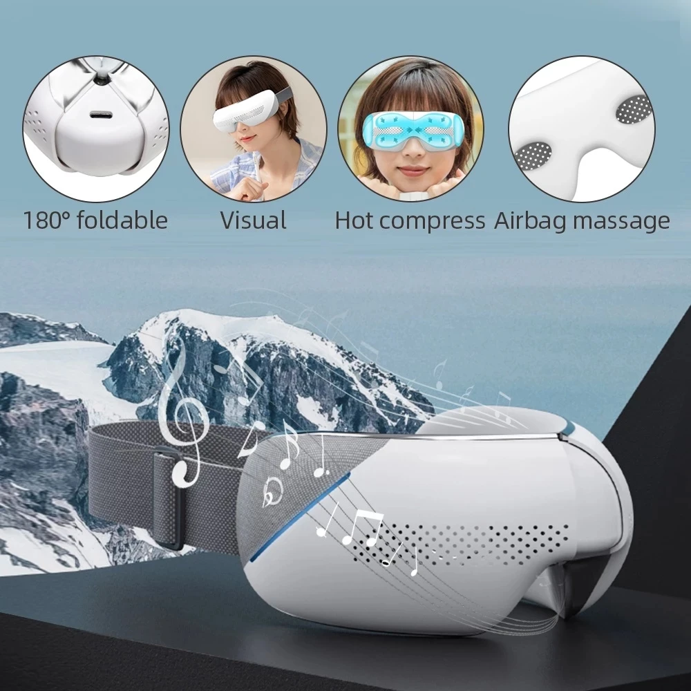 

Smart Eye Massager Airbag Vibration Eye Care Instrument Hot Compress Bluetooth Music Eye Massage Glasses Fatigue Pouch Wrinkle