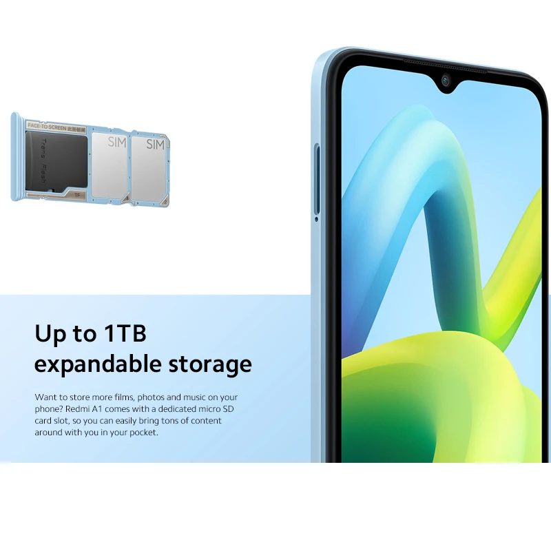 Xiaomi Redmi A1 Global Version 2GB 32GB Helio A22 Quad-Core Smartphone 8MP Dual Camera Cellphone 5000mAh Battery Android 12