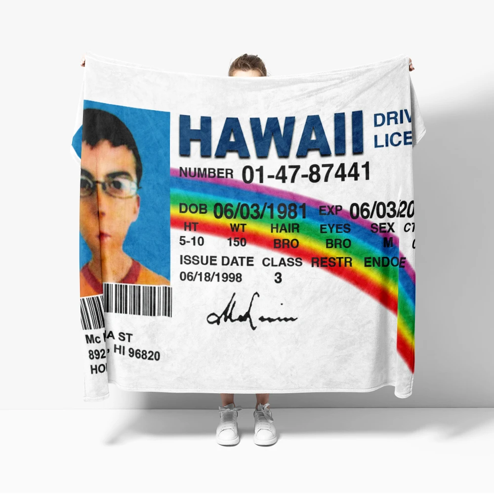 Фланелевое одеяло McLovin, искусственные одеяла для водительских прав, украшение для дивана и одеяла Pa, уютные, мягкие (art.: 3920cf7769bdd) - 3920cf7769bdd