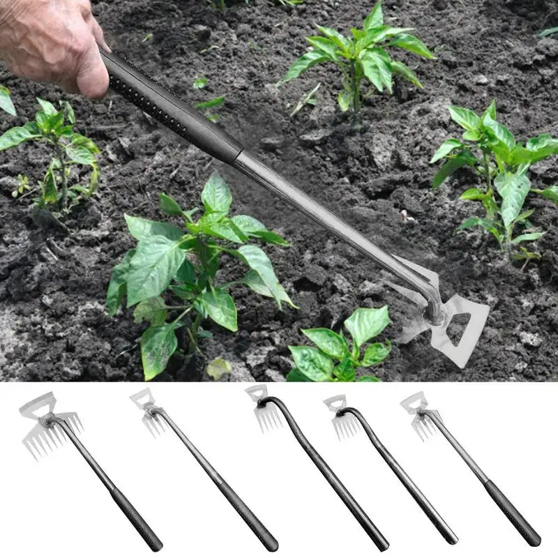

Grass Puller Stand Up Weeder Hand Tool 5-Claw Steel Head Design Long Handle Dual Purpose Weeder Standup Plant Root Pulling Tool