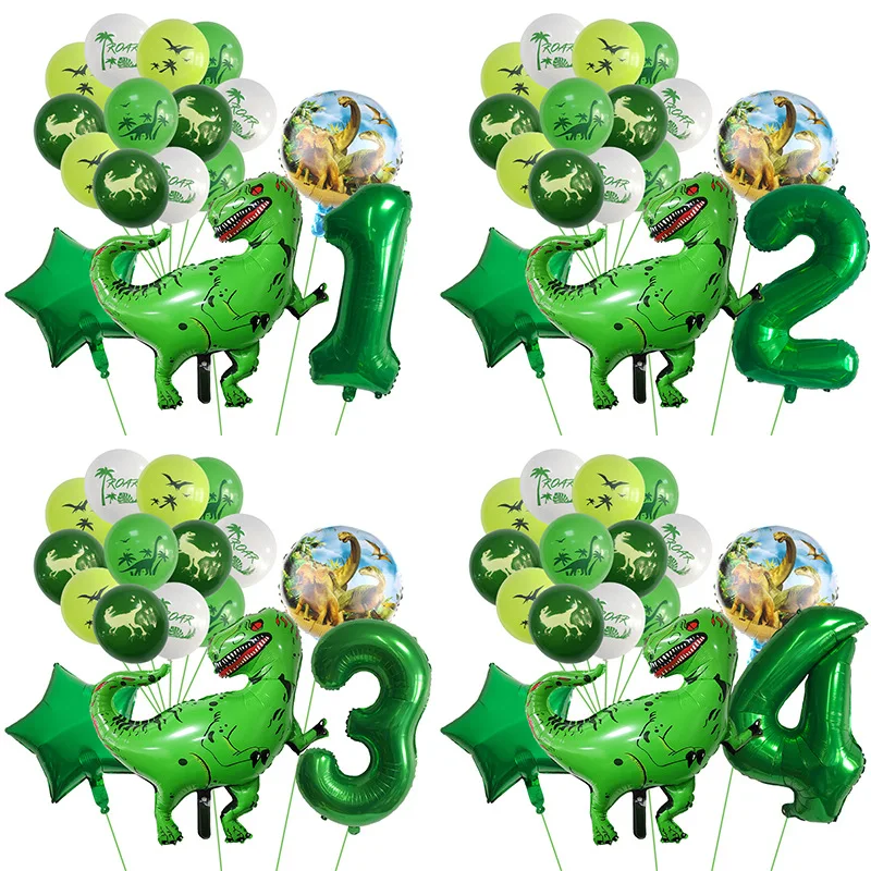 

Dinosaur Theme Birthday Party Balloons Green Dinosaur Globos Foil Latex Confetti Balloon Boy Birthday Baby Shower Deco Supplies