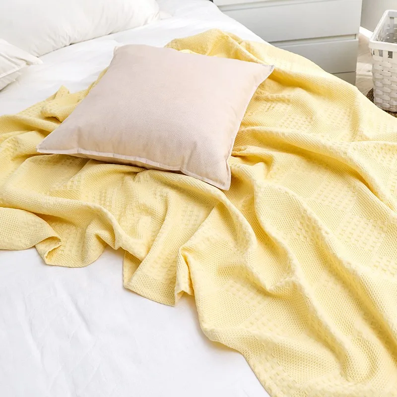 

Вафельное Хлопковое одеяло в клетку для кровати, летнее тонкое полотенце, стеганое одеяло, одеяло для двуспальной кровати, покрывало для ди...