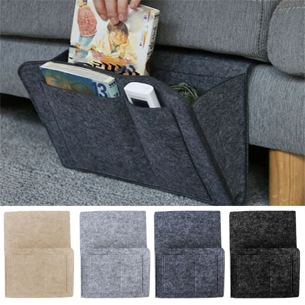 

Felt Bedside Storage Organizer Phone Book Magazine Holder Pockets Hanging Storage Bag Baby Tissue Box for Bed Sofa Side Pouch