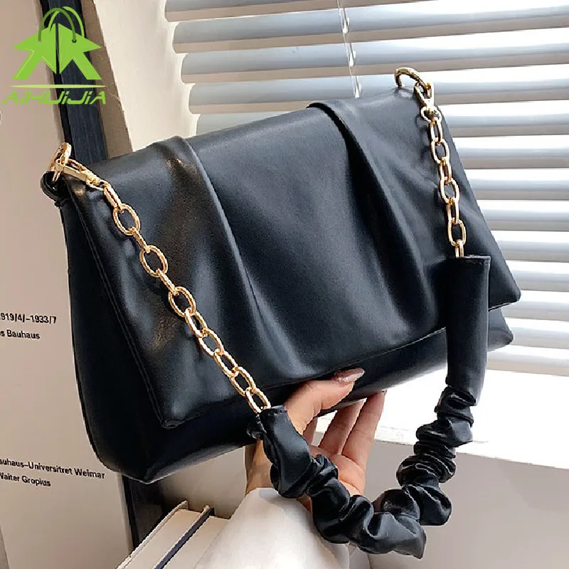 

Fashion Pleated Handbags for Woman High Quality Pu Leather Shoulder Crossbody Bags New Luxury Designer Underarm Bag Sac A Main