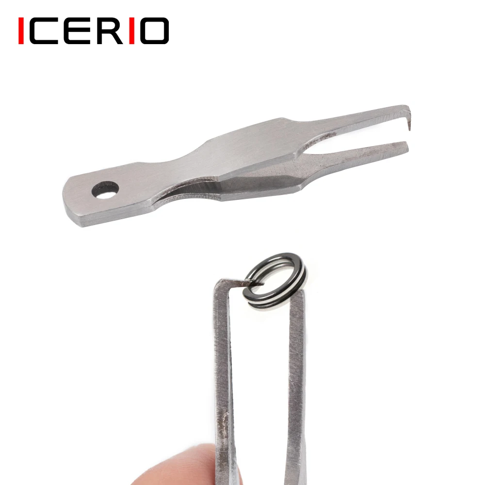 ICERIO 6 см/8,5 г рыболовные щипцы с быстрыми разрезными кольцами мини-размер из нержавеющей стали Открыватель колец с двумя петлями Пинцет для лески