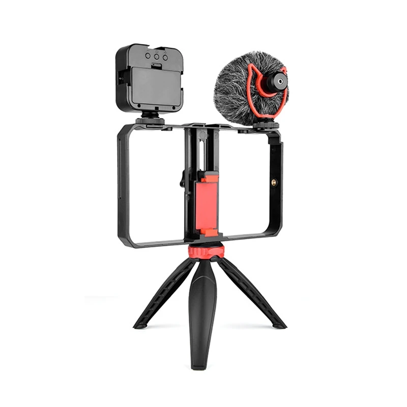 

PC02 Camera Cage LED01 Light Tripod Stand BYMM1 Microphone Kit For Video Smartphone Film Live Broadcast Photography